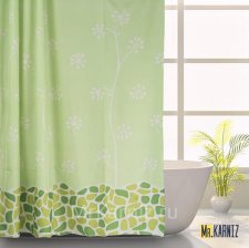 Штора для ванной Growing зеленая